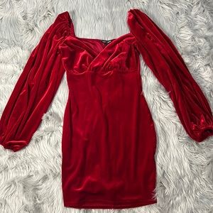 Fashion Nova Red Velvet Dress